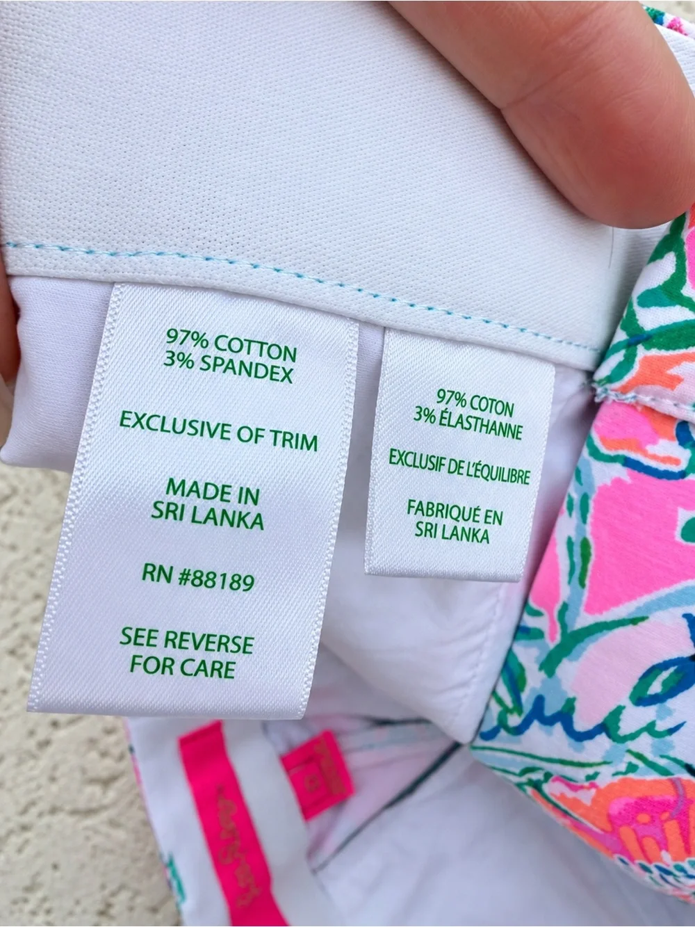 Lilly Pulitzer Size 12 Floral Print Callahan Shorts Pink Green Cotton Stretch